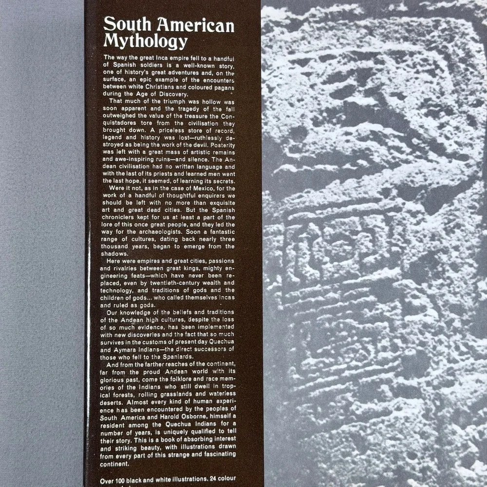 Harold Osborne South American Mythology Hardcover 1968 History Folklore Book